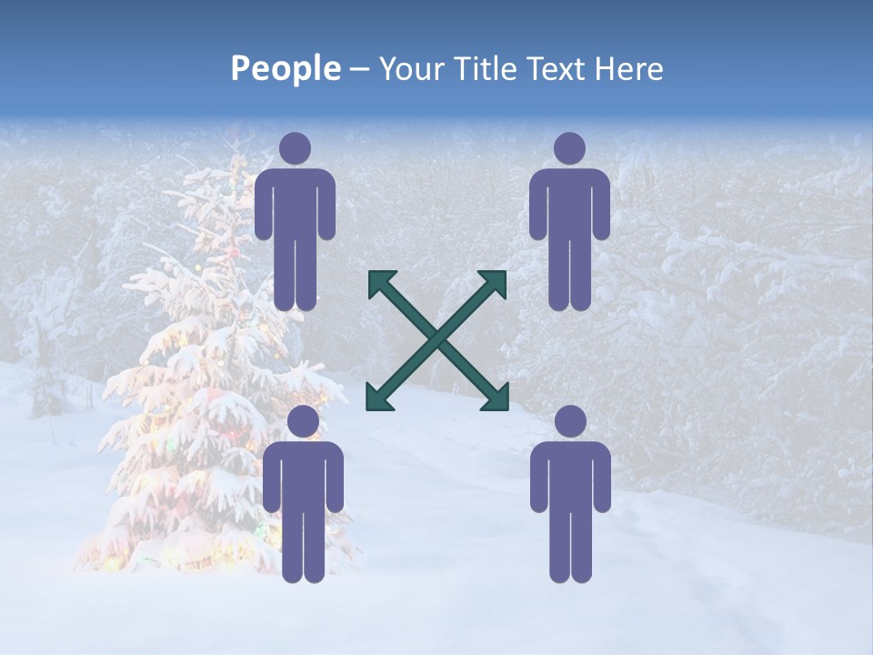 Christmas Tree In Snow PowerPoint Template