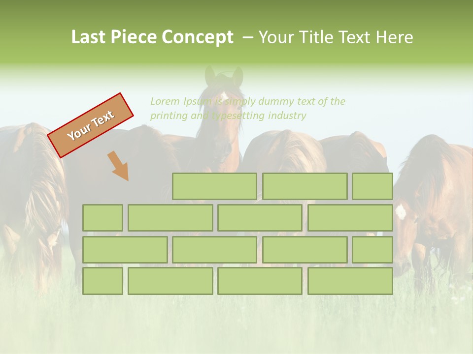 Horses Eating Grass PowerPoint Template