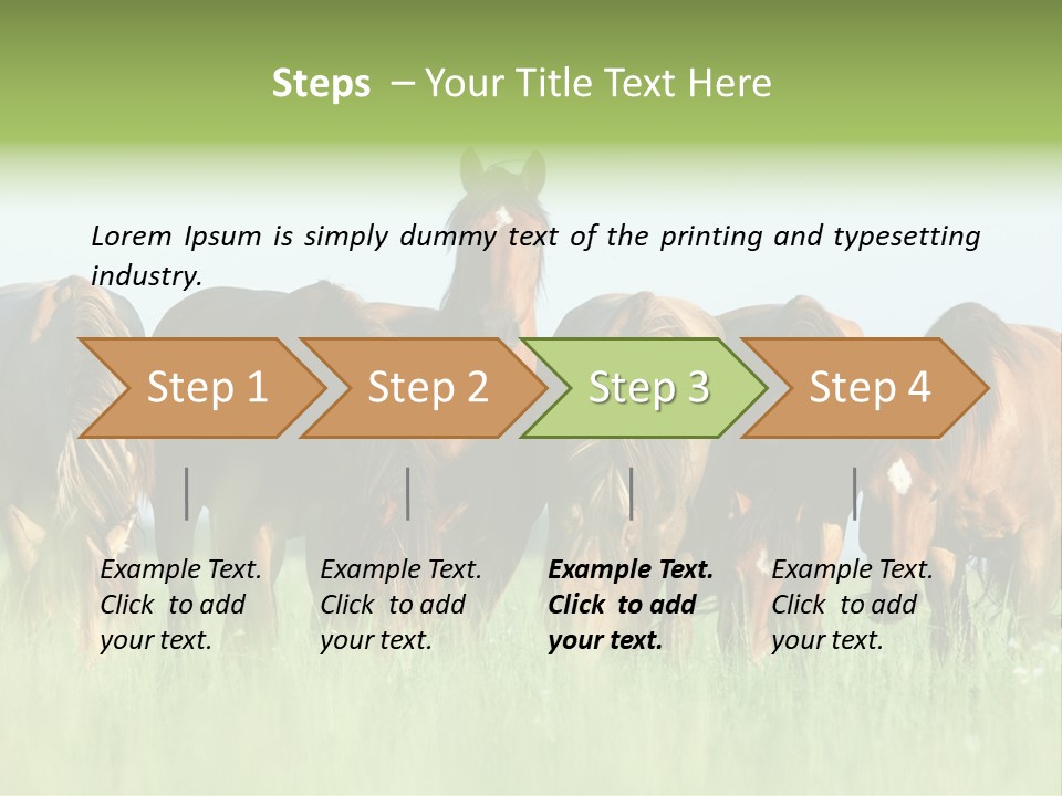 Horses Eating Grass PowerPoint Template