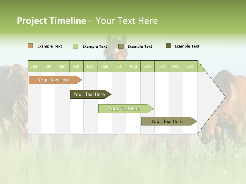 Horses Eating Grass PowerPoint Template