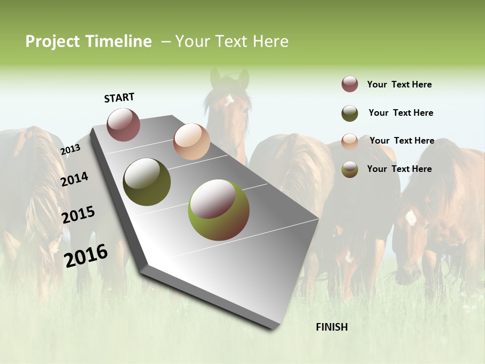 Horses Eating Grass PowerPoint Template