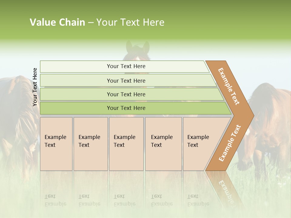 Horses Eating Grass PowerPoint Template