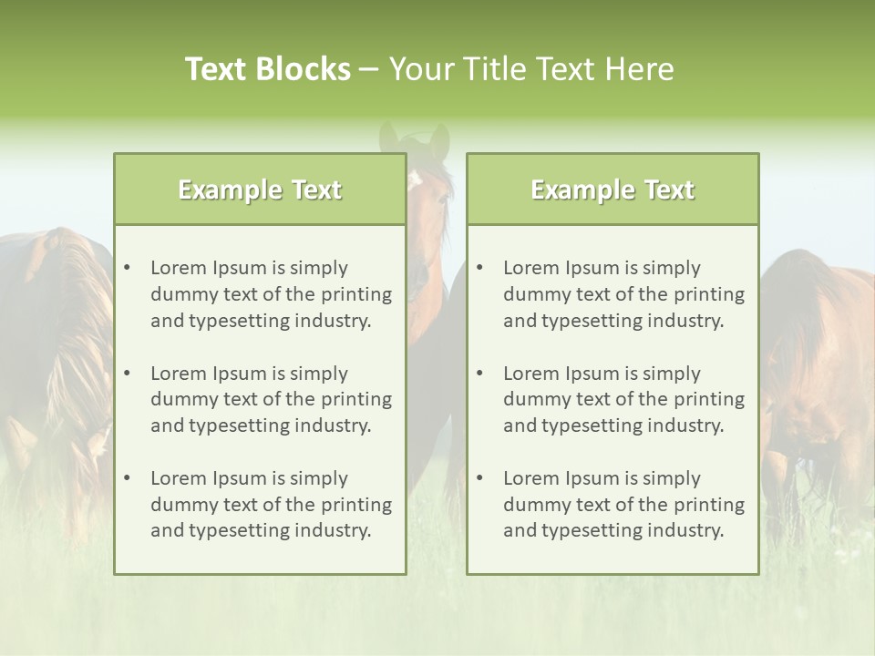Horses Eating Grass PowerPoint Template