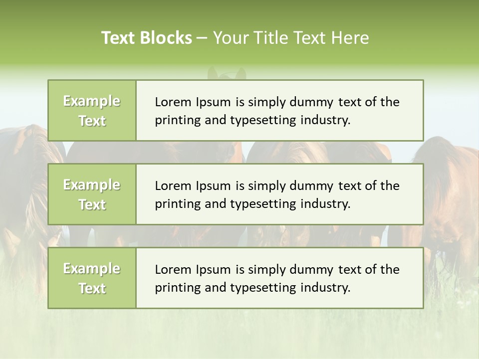 Horses Eating Grass PowerPoint Template