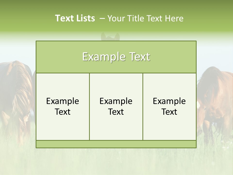 Horses Eating Grass PowerPoint Template