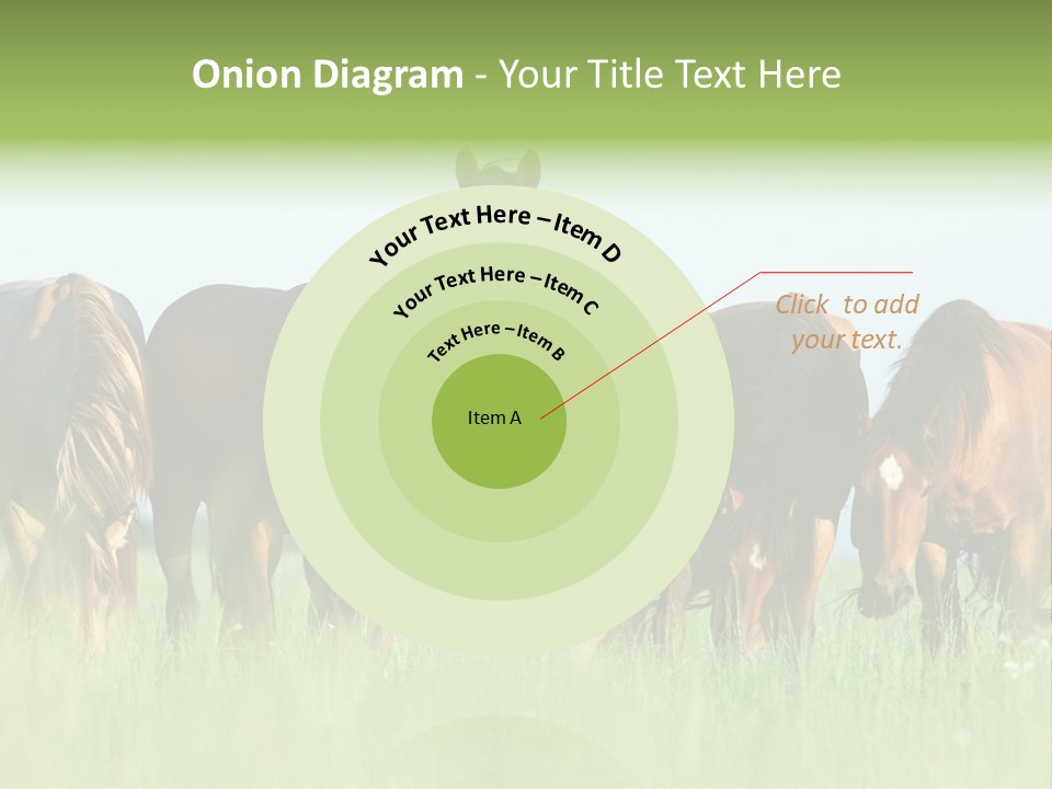 Horses Eating Grass PowerPoint Template