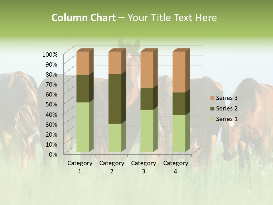 Horses Eating Grass PowerPoint Template