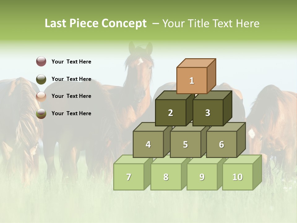 Horses Eating Grass PowerPoint Template