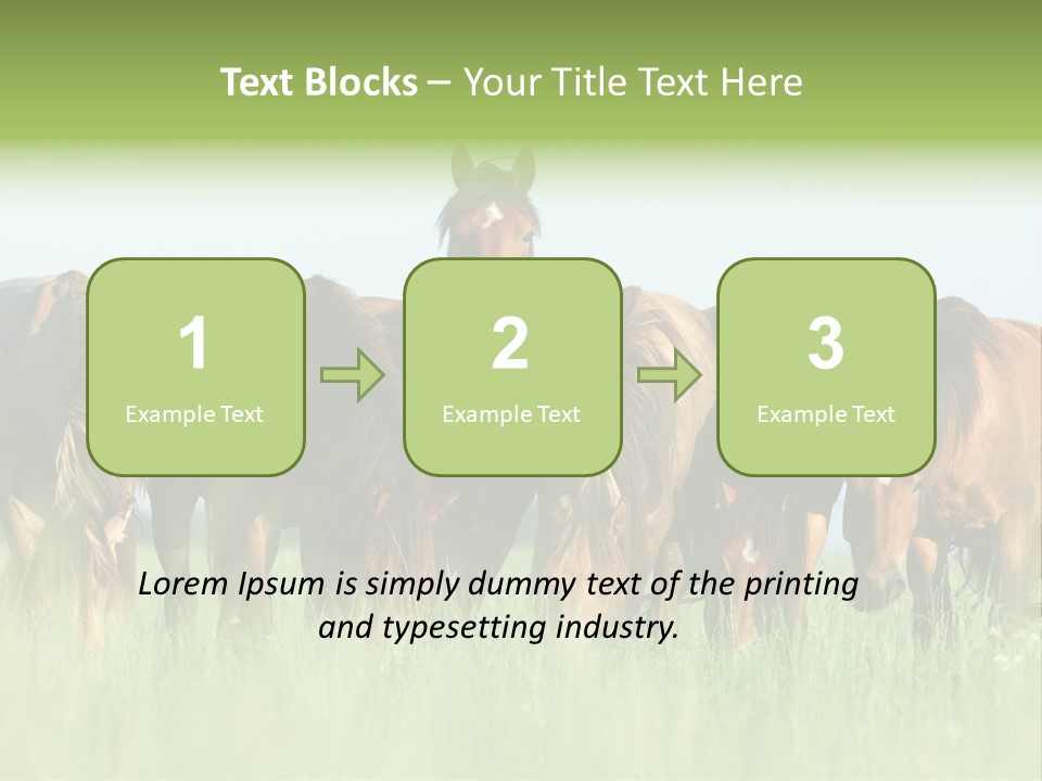Horses Eating Grass PowerPoint Template