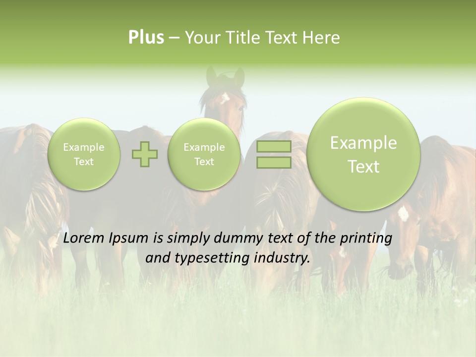 Horses Eating Grass PowerPoint Template