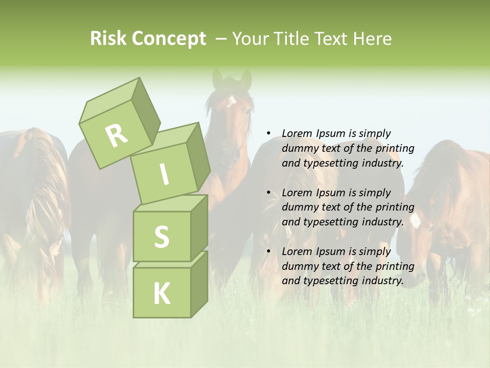 Horses Eating Grass PowerPoint Template