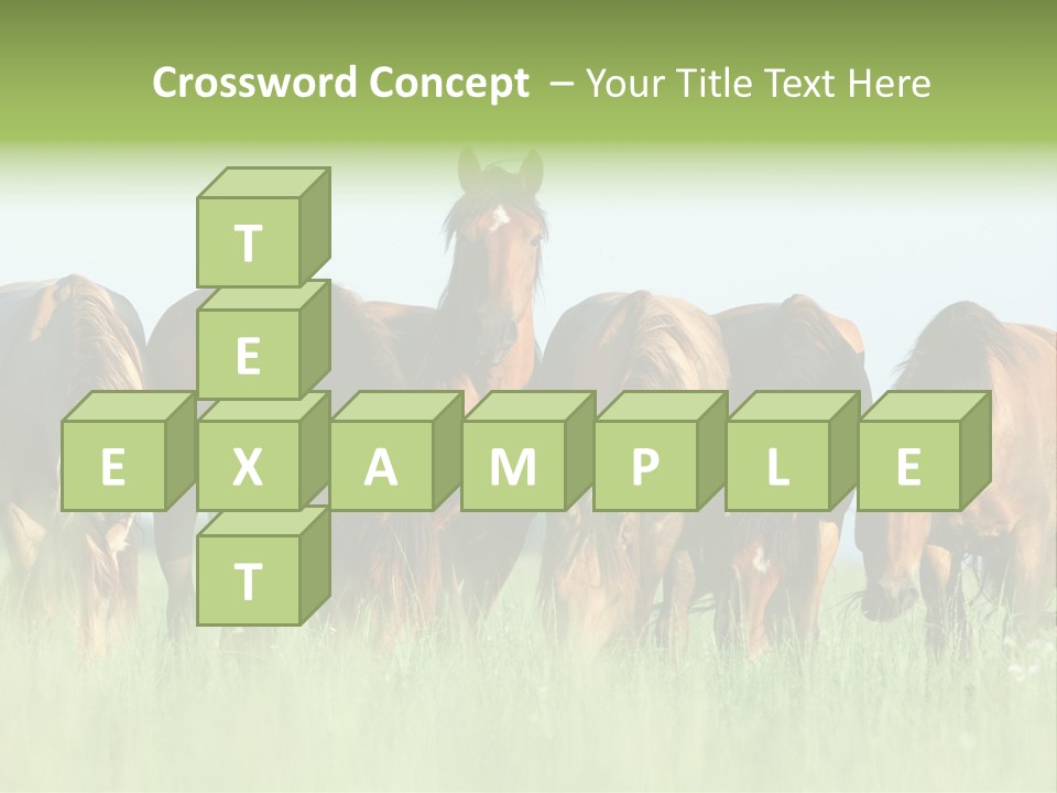 Horses Eating Grass PowerPoint Template