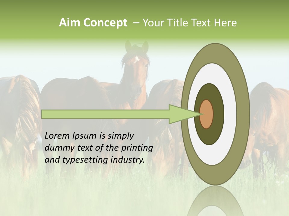 Horses Eating Grass PowerPoint Template