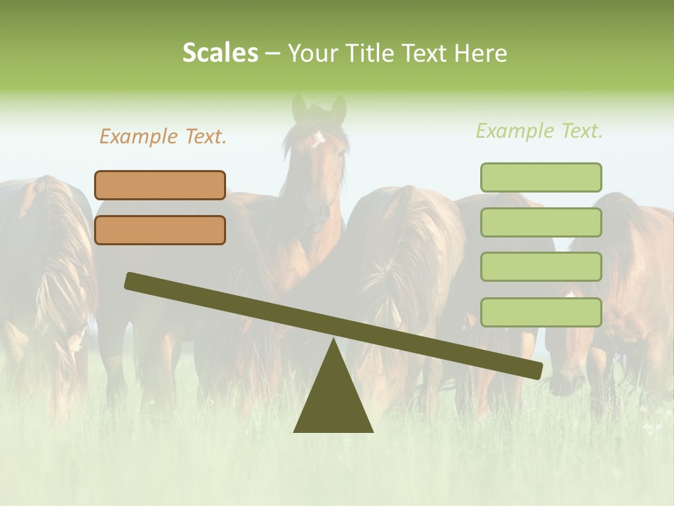 Horses Eating Grass PowerPoint Template