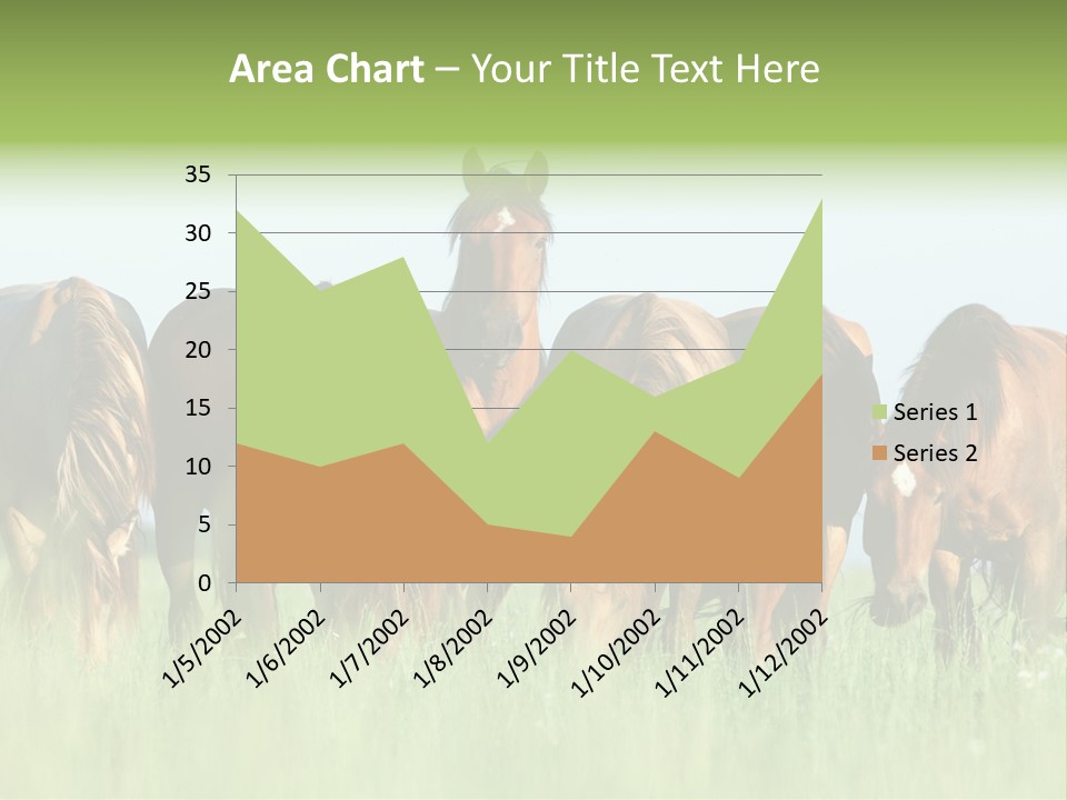 Horses Eating Grass PowerPoint Template