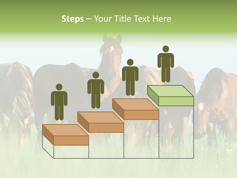 Horses Eating Grass PowerPoint Template