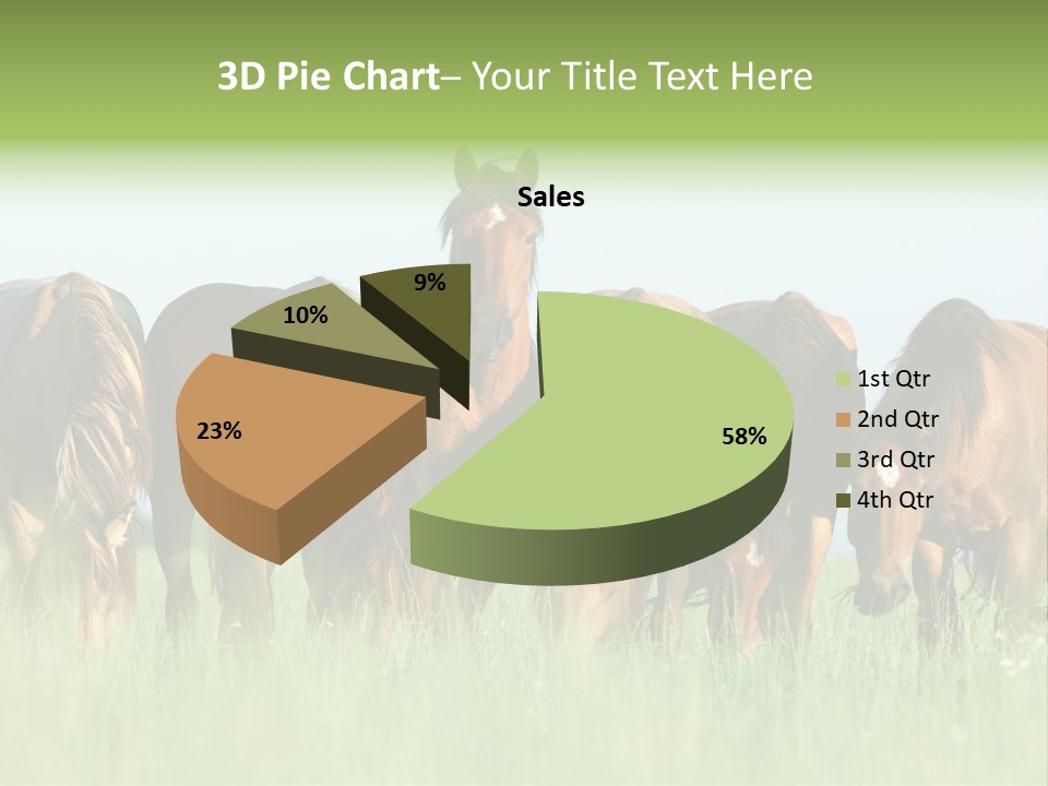 Horses Eating Grass PowerPoint Template