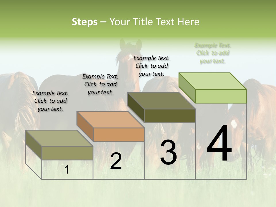 Horses Eating Grass PowerPoint Template