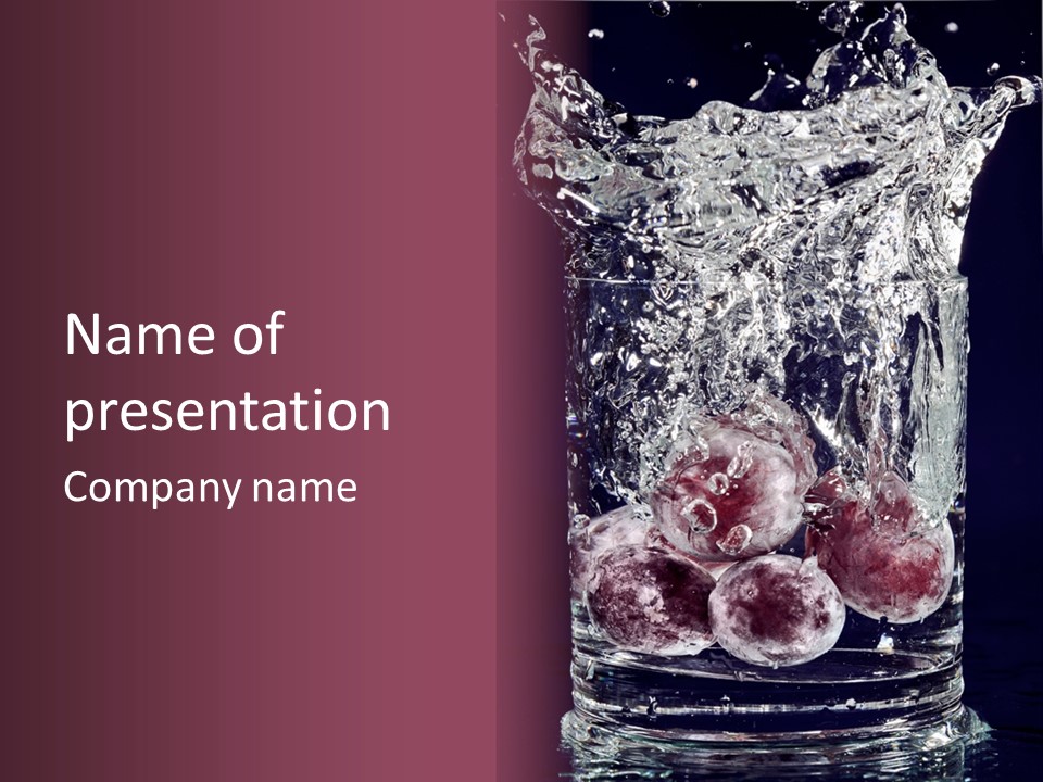 Glass Of Water With Fruit PowerPoint Template