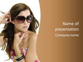 Woman In Sunglasses PowerPoint Template