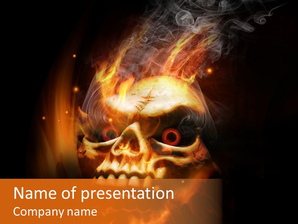 Burning Skull PowerPoint Template