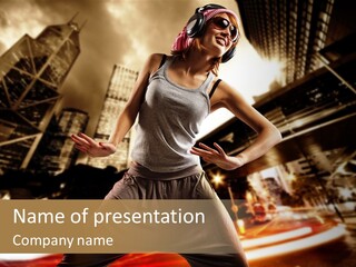 Street Dance Girl PowerPoint Template