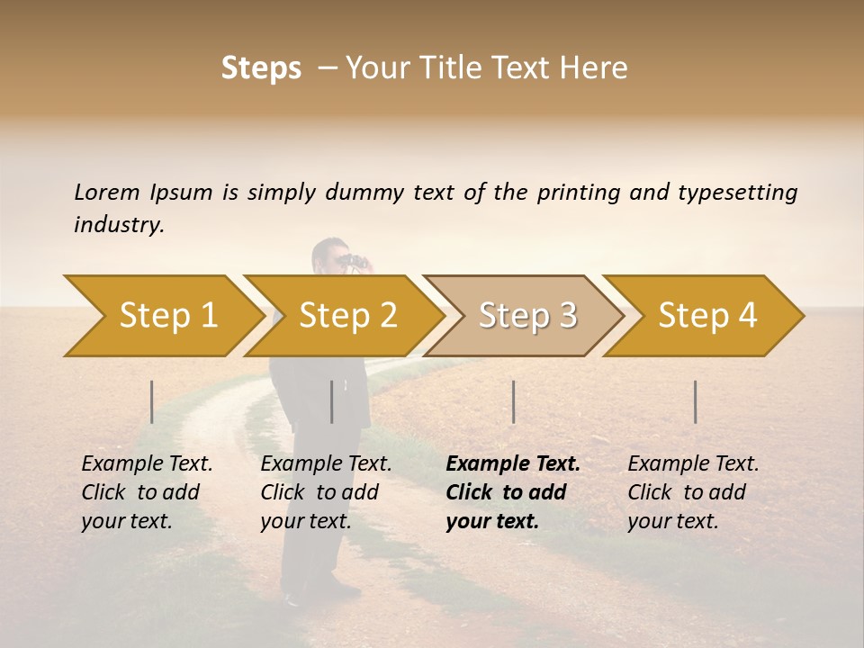 Success Young Caucasian PowerPoint Template