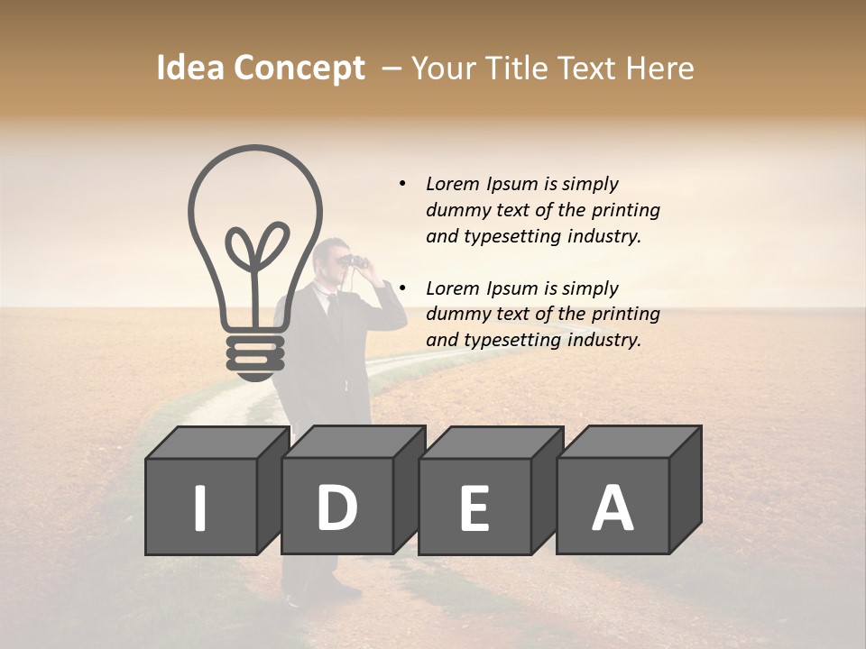 Success Young Caucasian PowerPoint Template