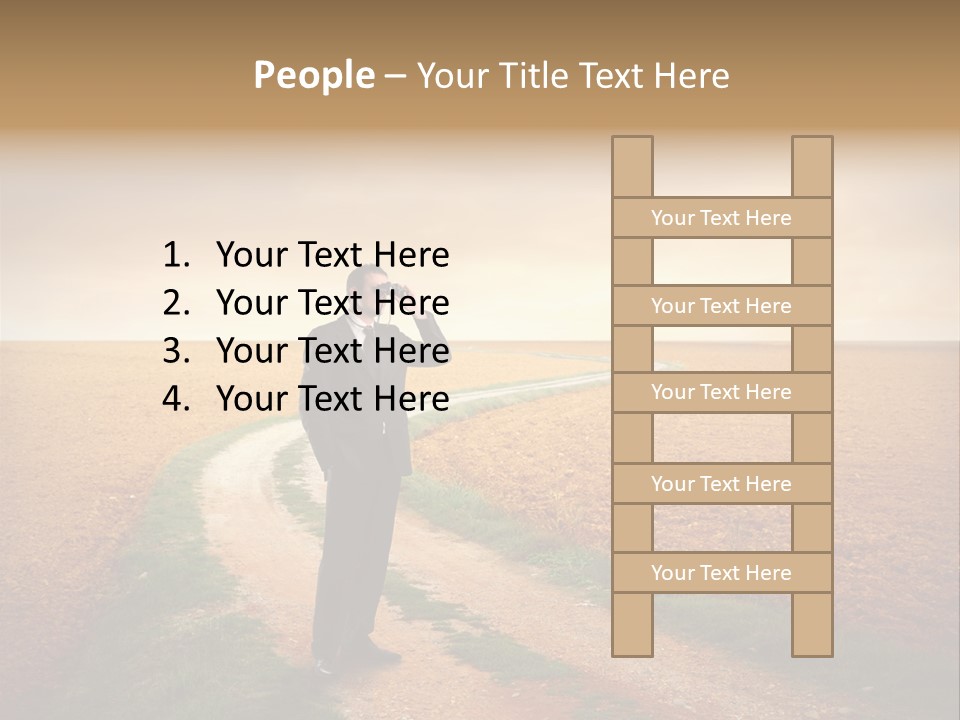 Success Young Caucasian PowerPoint Template