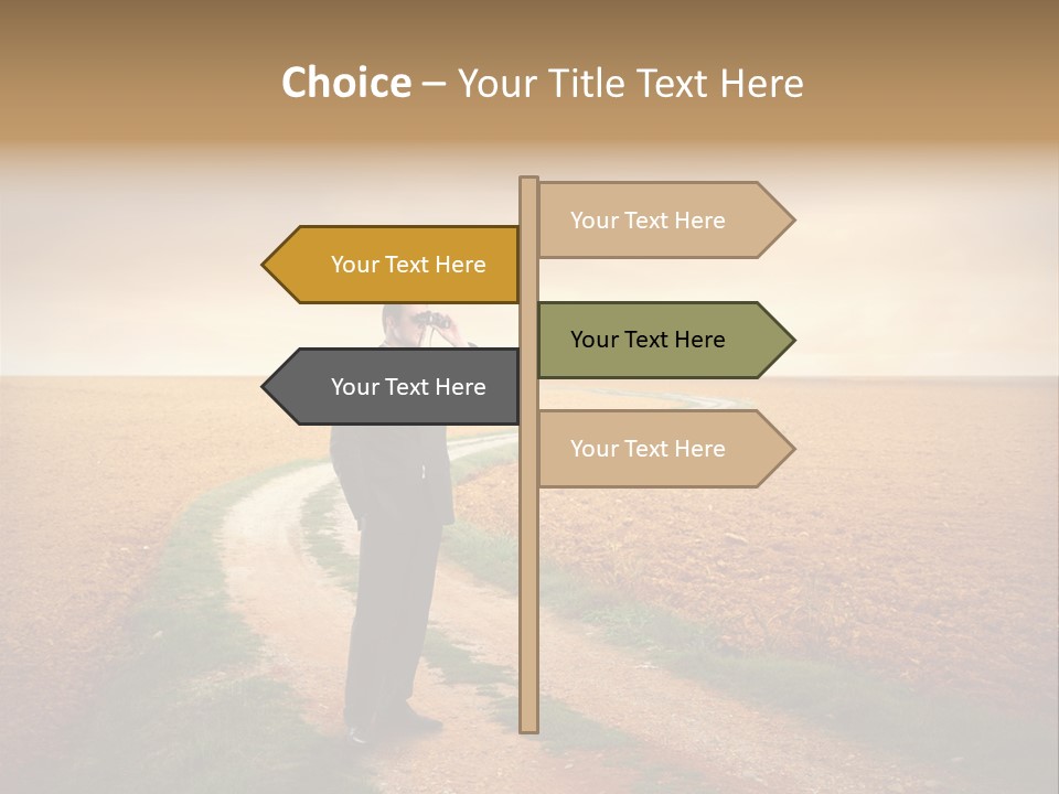 Success Young Caucasian PowerPoint Template