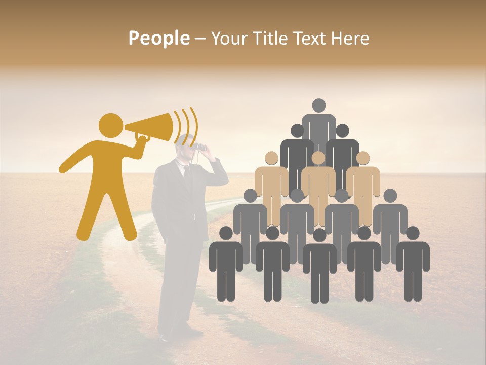 Success Young Caucasian PowerPoint Template