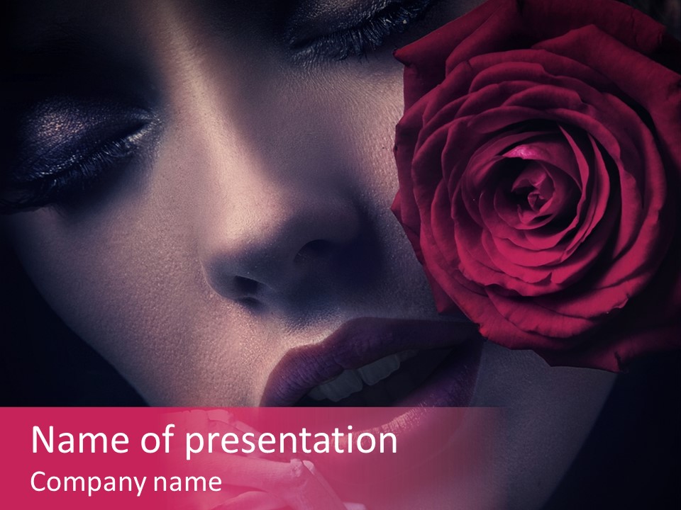 Roses And Woman PowerPoint Template