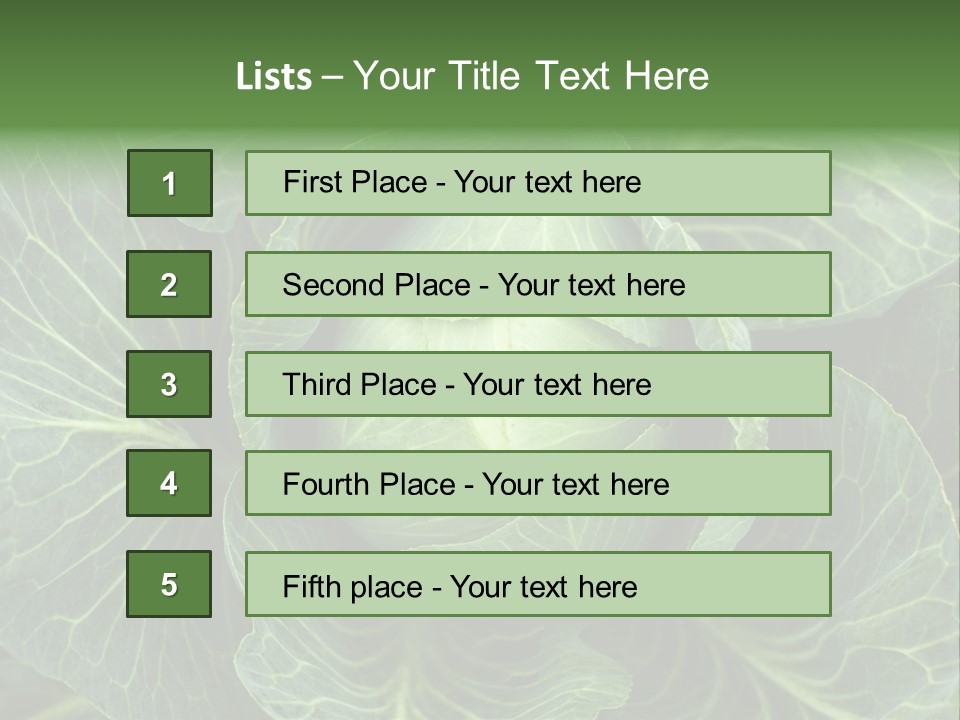 Black And White Cabbage PowerPoint Template
