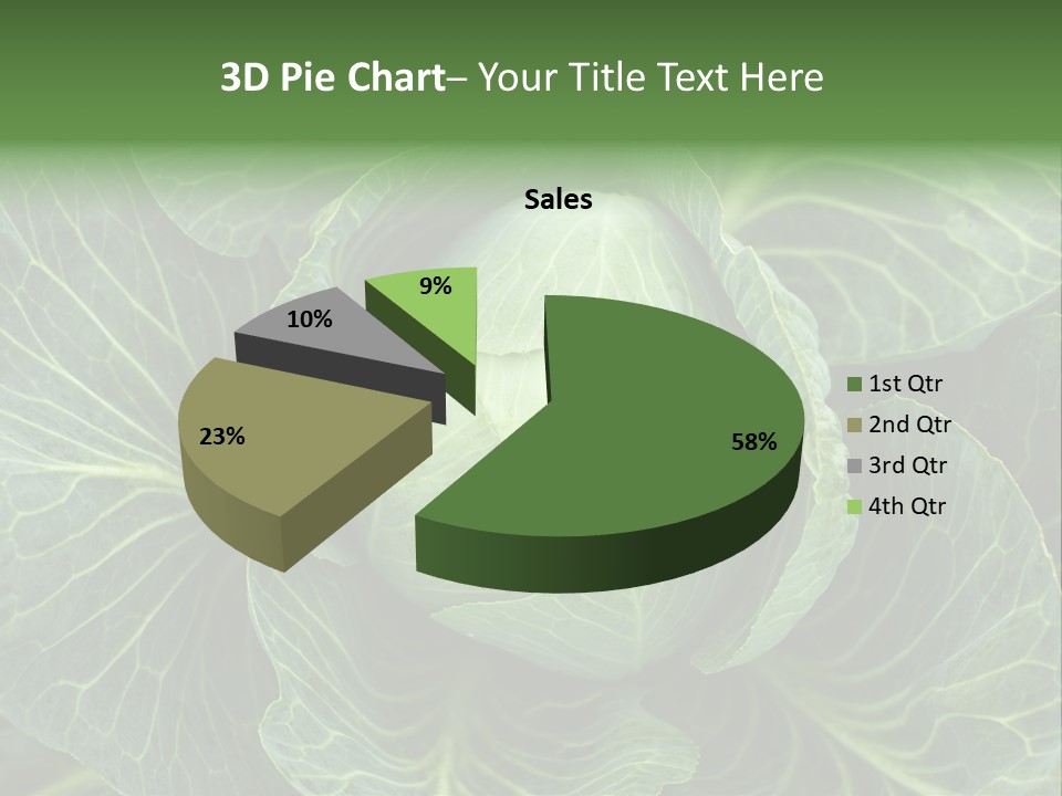 Black And White Cabbage PowerPoint Template