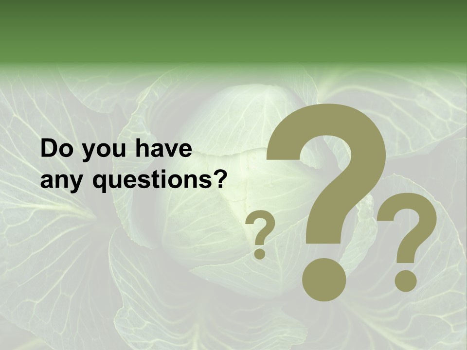 Black And White Cabbage PowerPoint Template