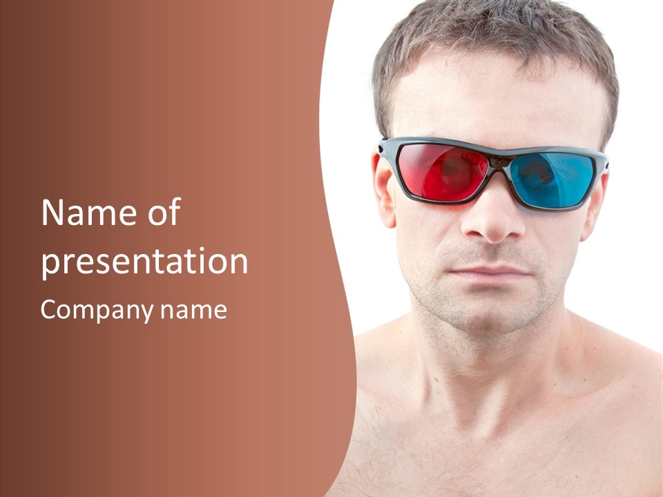 Specs Blue Stereoscopic PowerPoint Template