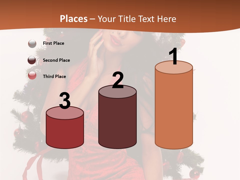 Christmas Tree Girls PowerPoint Template