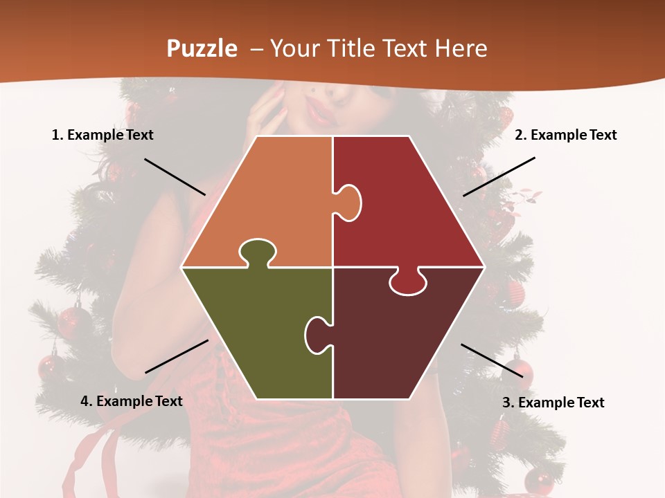 Christmas Tree Girls PowerPoint Template