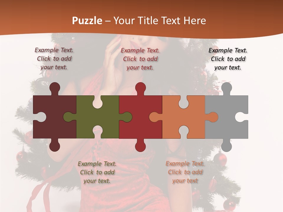 Christmas Tree Girls PowerPoint Template