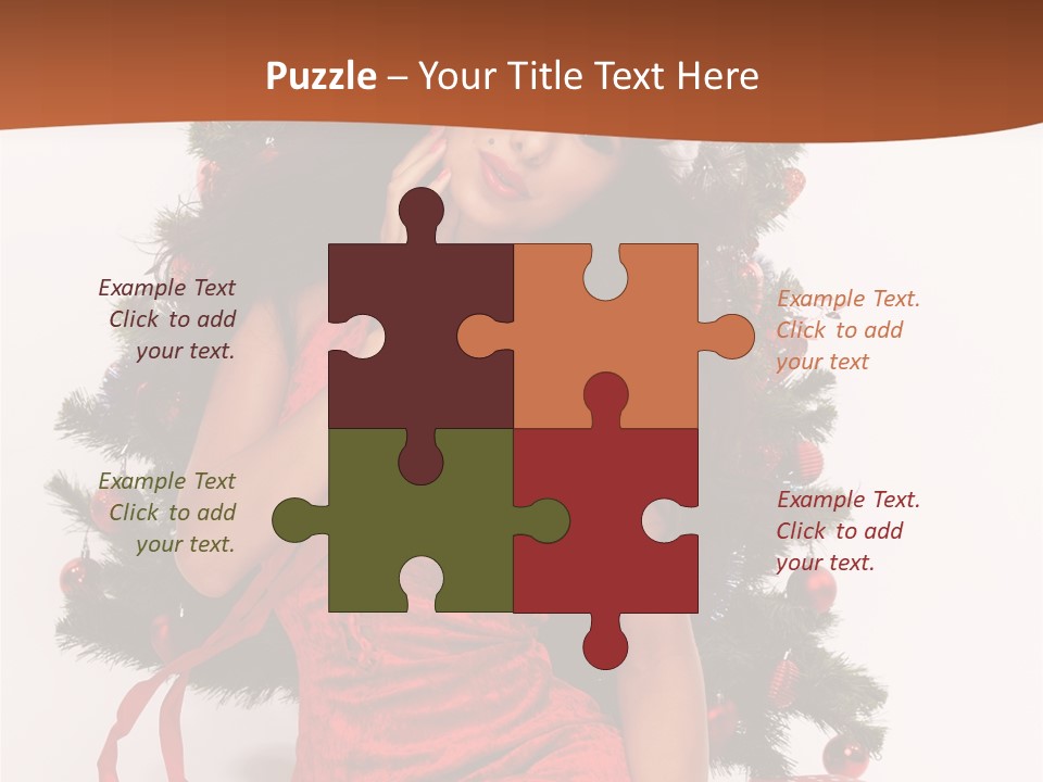 Christmas Tree Girls PowerPoint Template