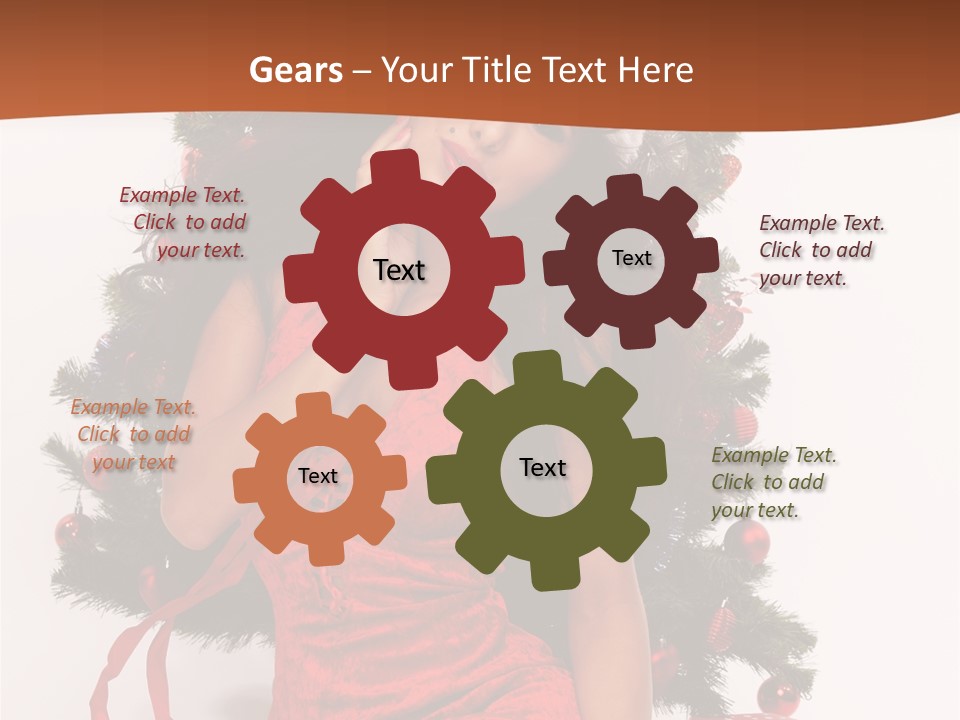 Christmas Tree Girls PowerPoint Template