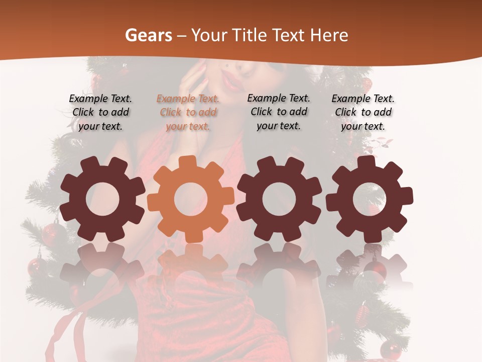 Christmas Tree Girls PowerPoint Template