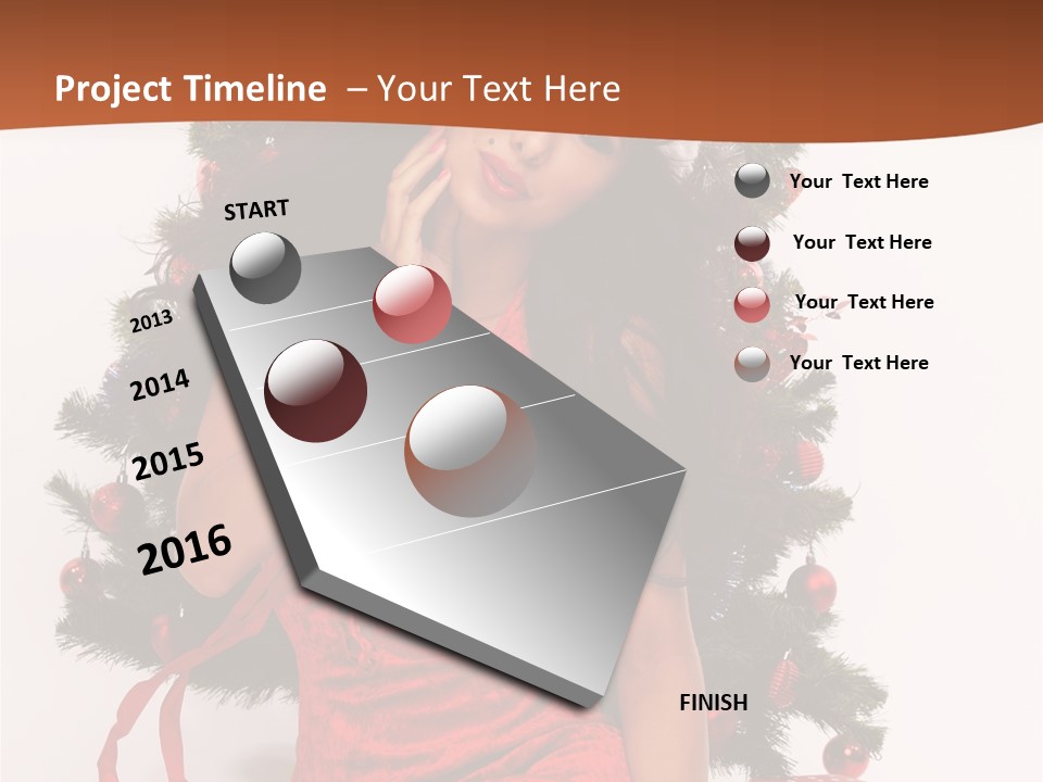 Christmas Tree Girls PowerPoint Template