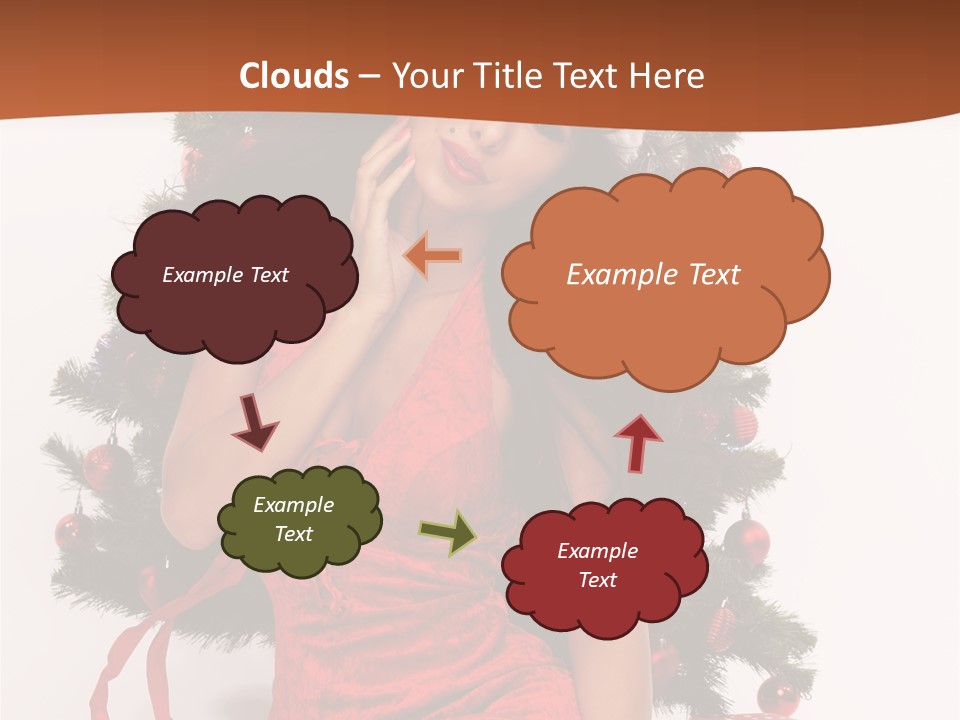 Christmas Tree Girls PowerPoint Template