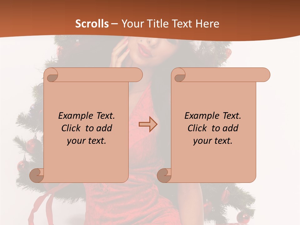 Christmas Tree Girls PowerPoint Template
