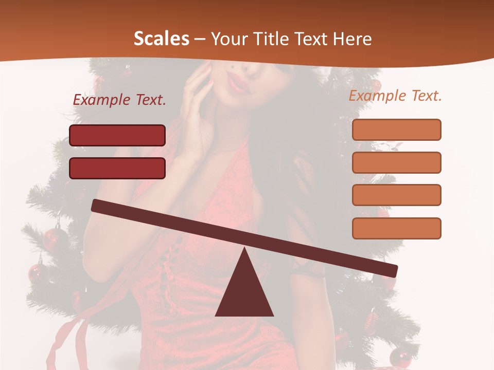 Christmas Tree Girls PowerPoint Template