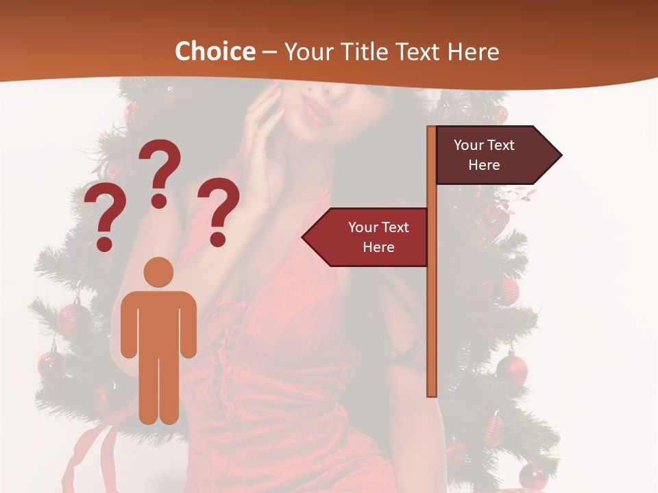 Christmas Tree Girls PowerPoint Template