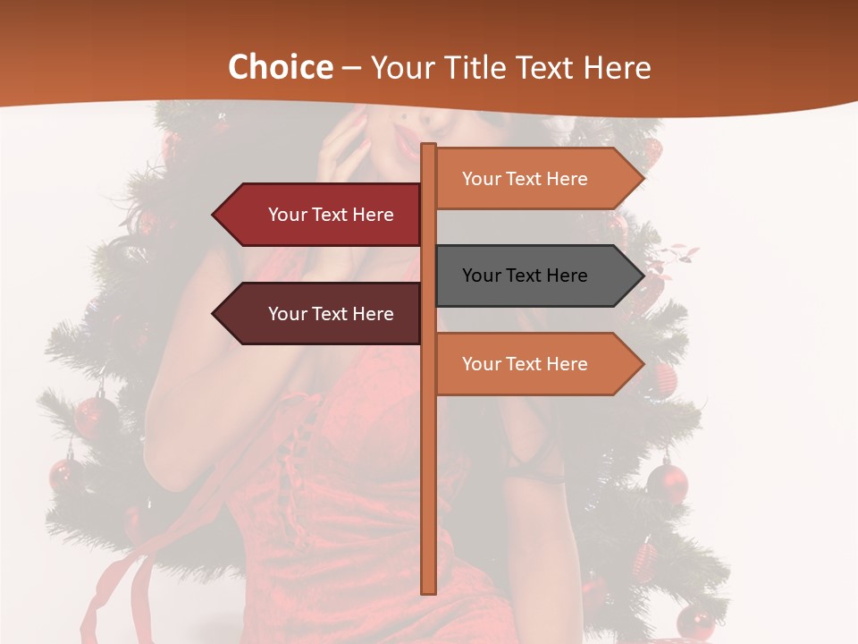 Christmas Tree Girls PowerPoint Template