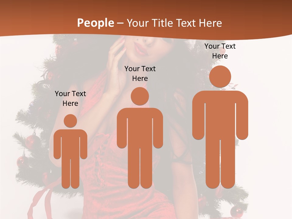 Christmas Tree Girls PowerPoint Template