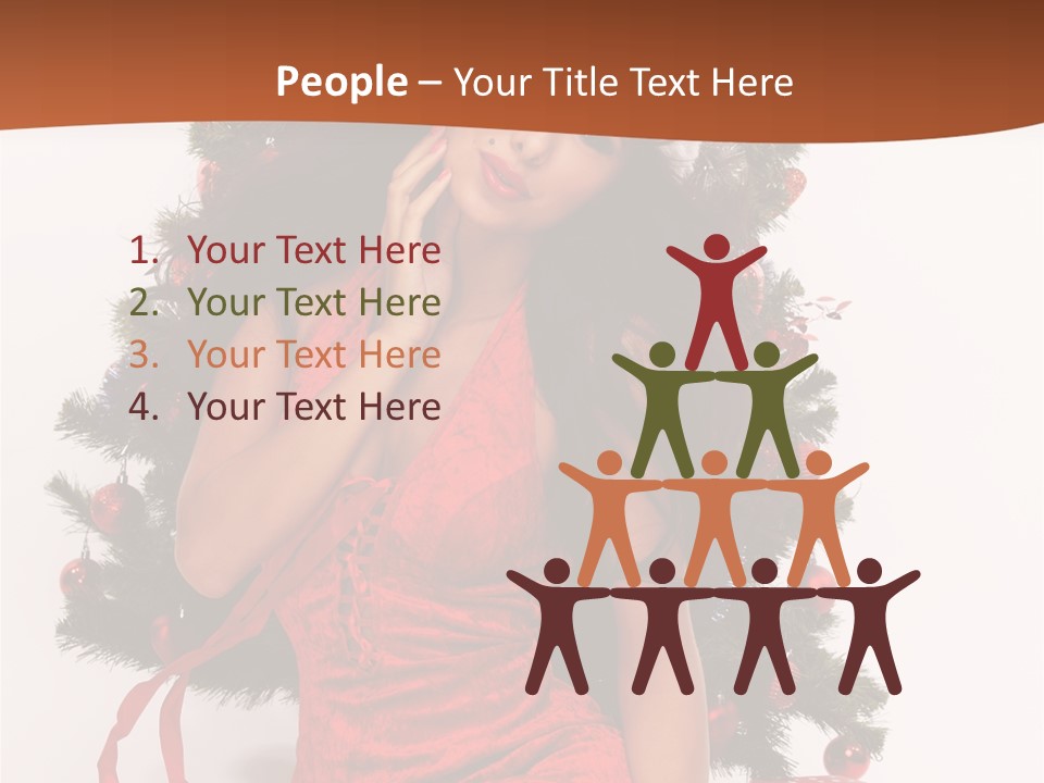 Christmas Tree Girls PowerPoint Template